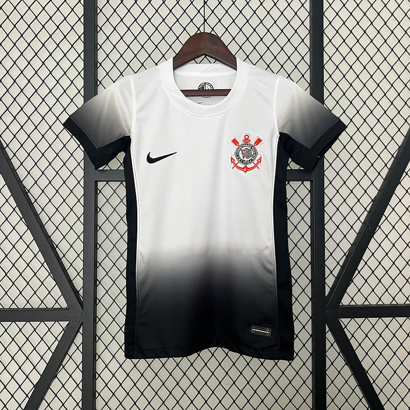 CAMISA FEMININA DO CORINTHIANS 23/24 BRANCO E PRETO