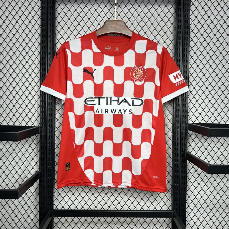 CAMISA DO GIRONA 24/25 VERMELHO E BRANCO